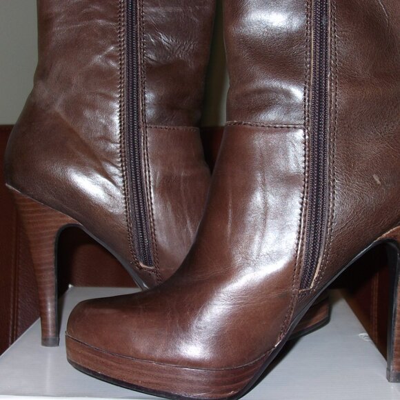 Steve Madden "Remedie" brown leather women's boots $160 size 7 1/2 M - Picture 6 of 13